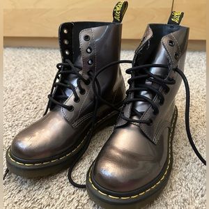 dark silver metallic dr martens